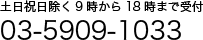 土日祝日除く9時から18時まで受付/03-1234-5678